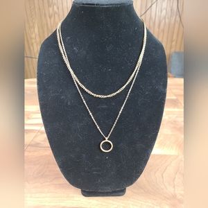 Women's Carisma Gold Circle Earrings Open Circle Pendant Necklace Set